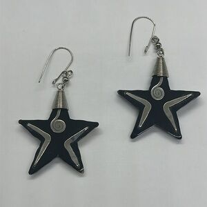 Brand new horn earrings handcrafted with “alpaca” metal handmade South American